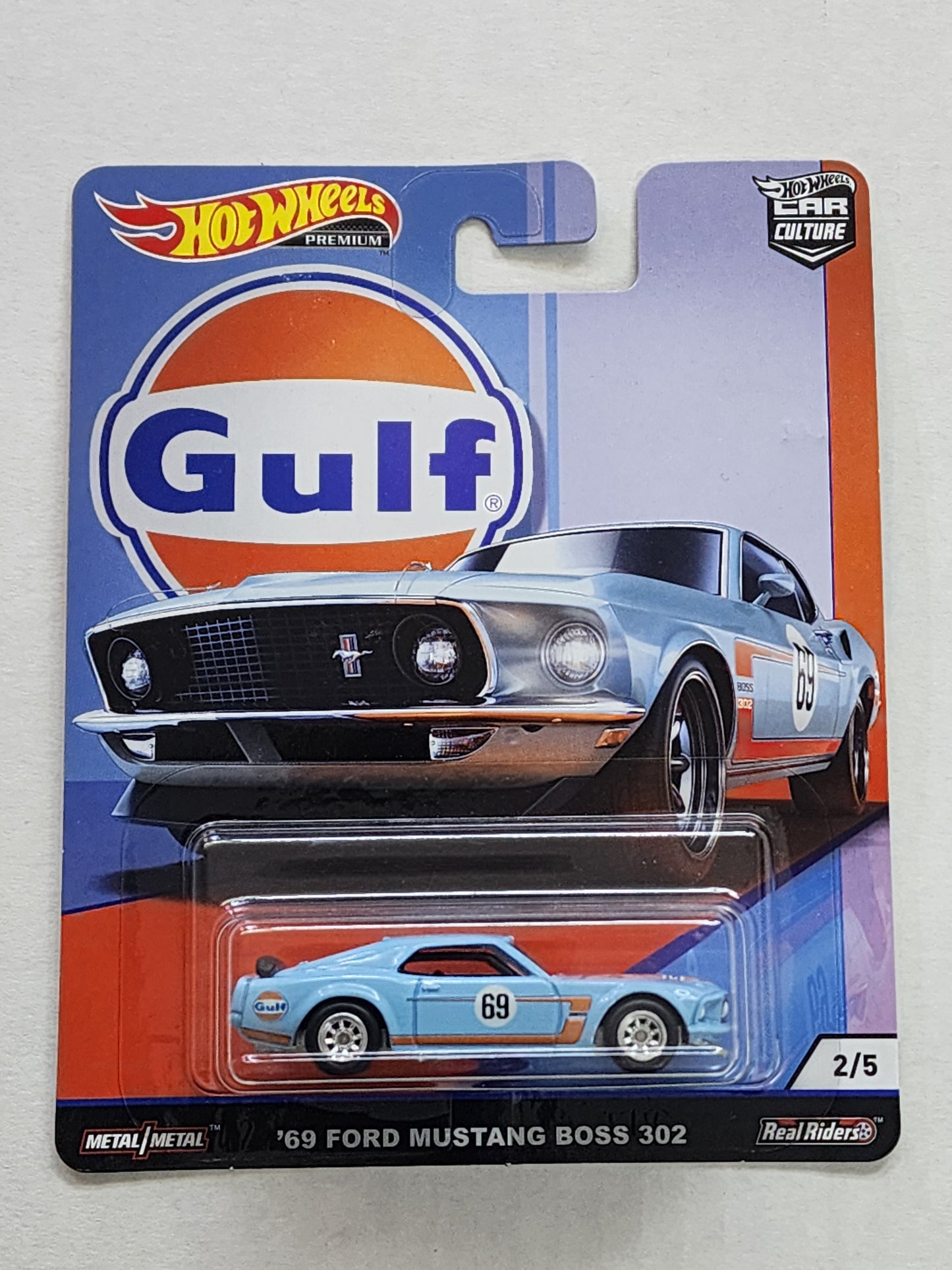 Hot Wheels Premium Car Culture Gulf  69 Ford Mustang Boss 302