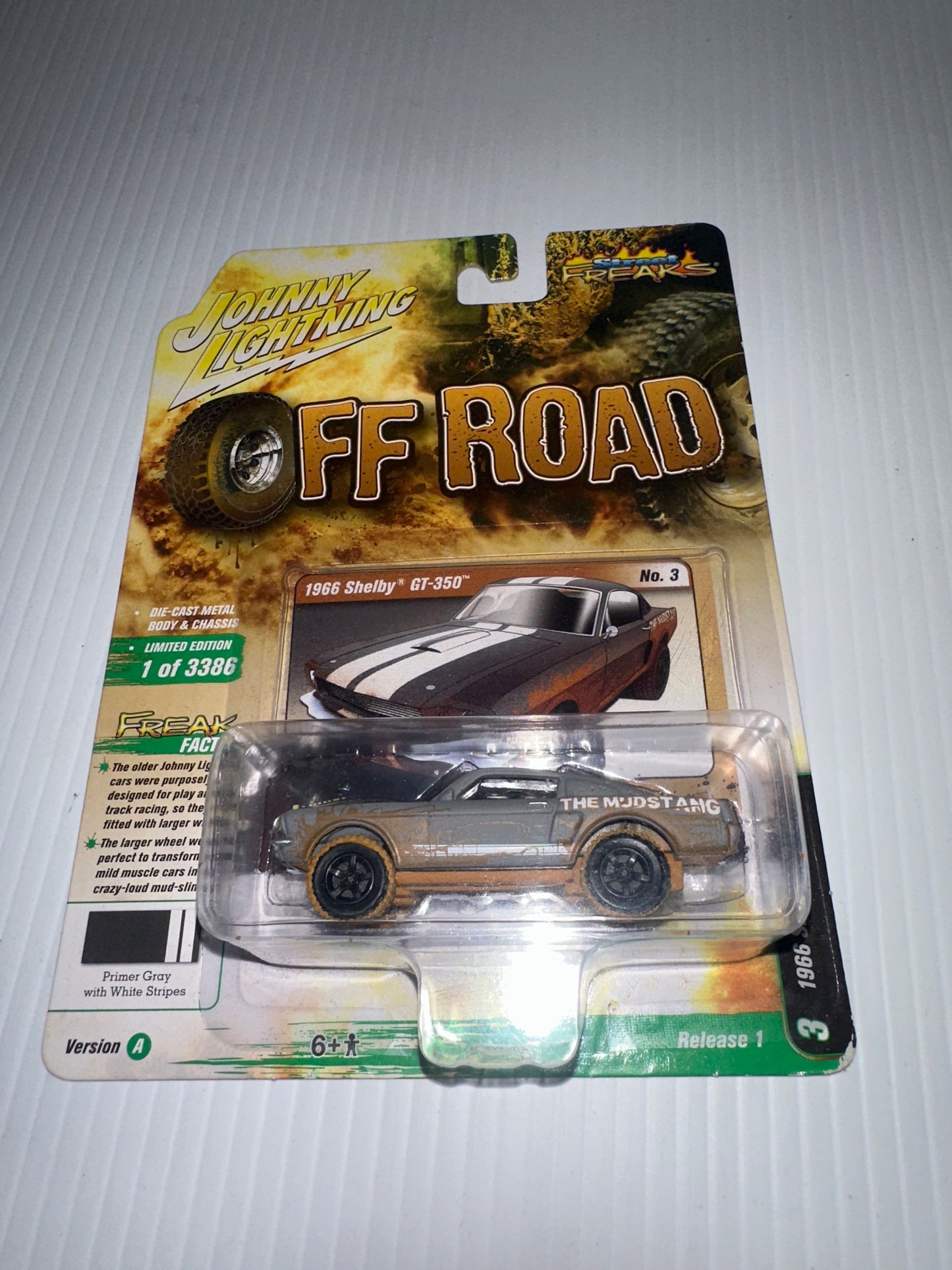 JOHNNY LIGHTNING STREET FREAKS OFF ROAD - 1966 SHELBY GT-350 PRIMER GRAY # 3