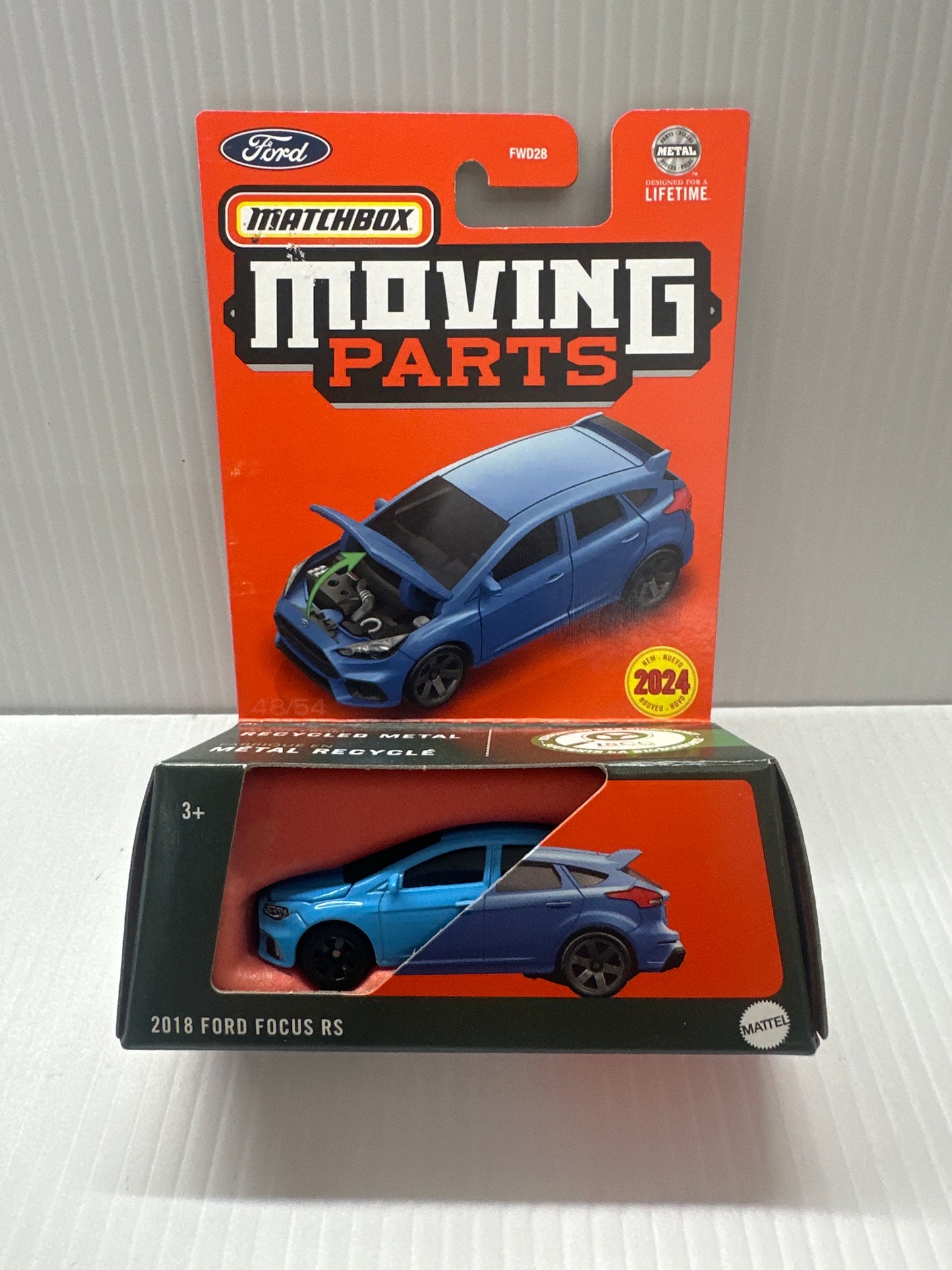 2024 Matchbox Moving Parts LIGHT BLUE 2018 FORD FOCUS RS SPORTS HATCHBACK
