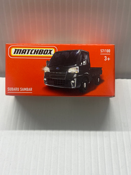 2021 Matchbox Power Grabs BLACK 2014 SUBARU SAMBAR MINI PICKUP TRUCK