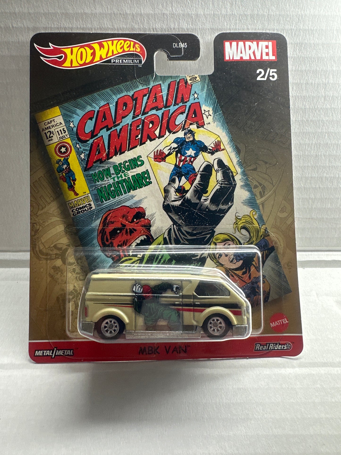 MARVEL COLLECTOR PREMIUM HOT WHEELS MARVEL COMICS CAPTAIN AMERICA MBK VAN 2/5