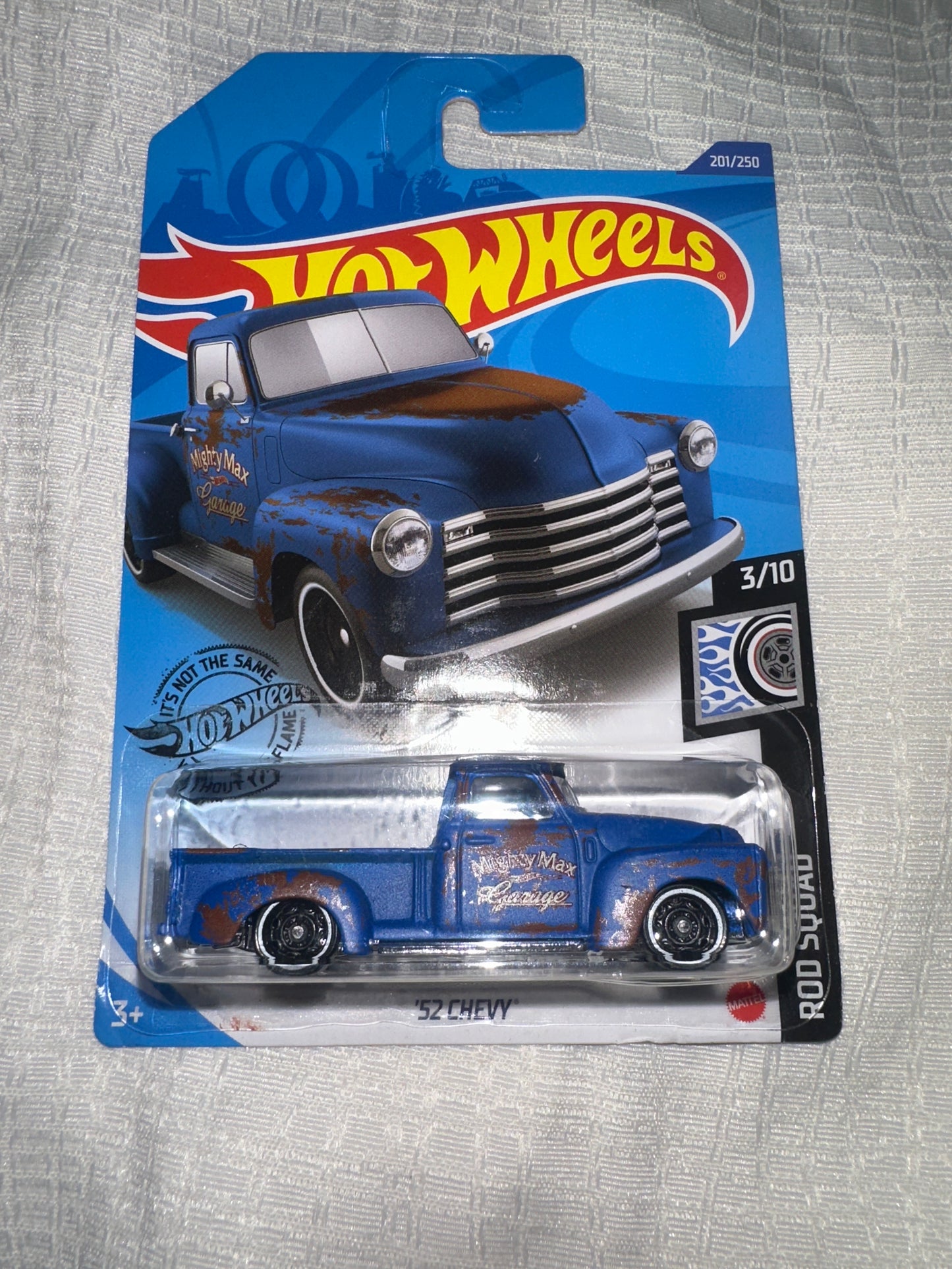 Hot Wheels 2020 '52 Chevy Truck Matte Blue #201 Rod Squad 3/10 New Long Card