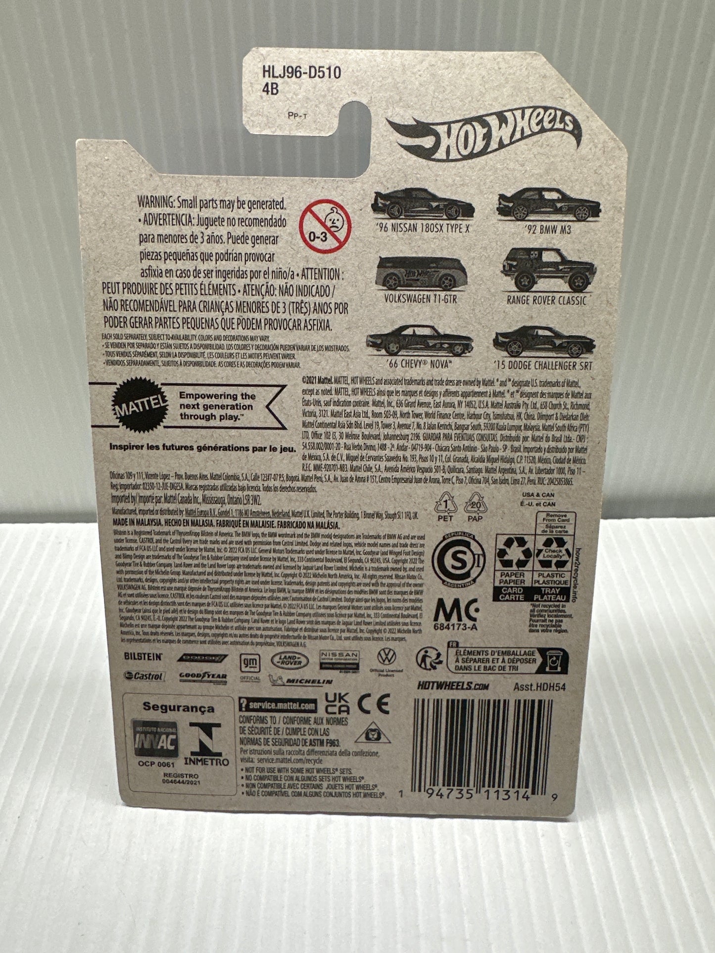 Hot Wheels '96 Nissan 180SX Type X #1 - 2023 55th Anniversary Black and Yellow