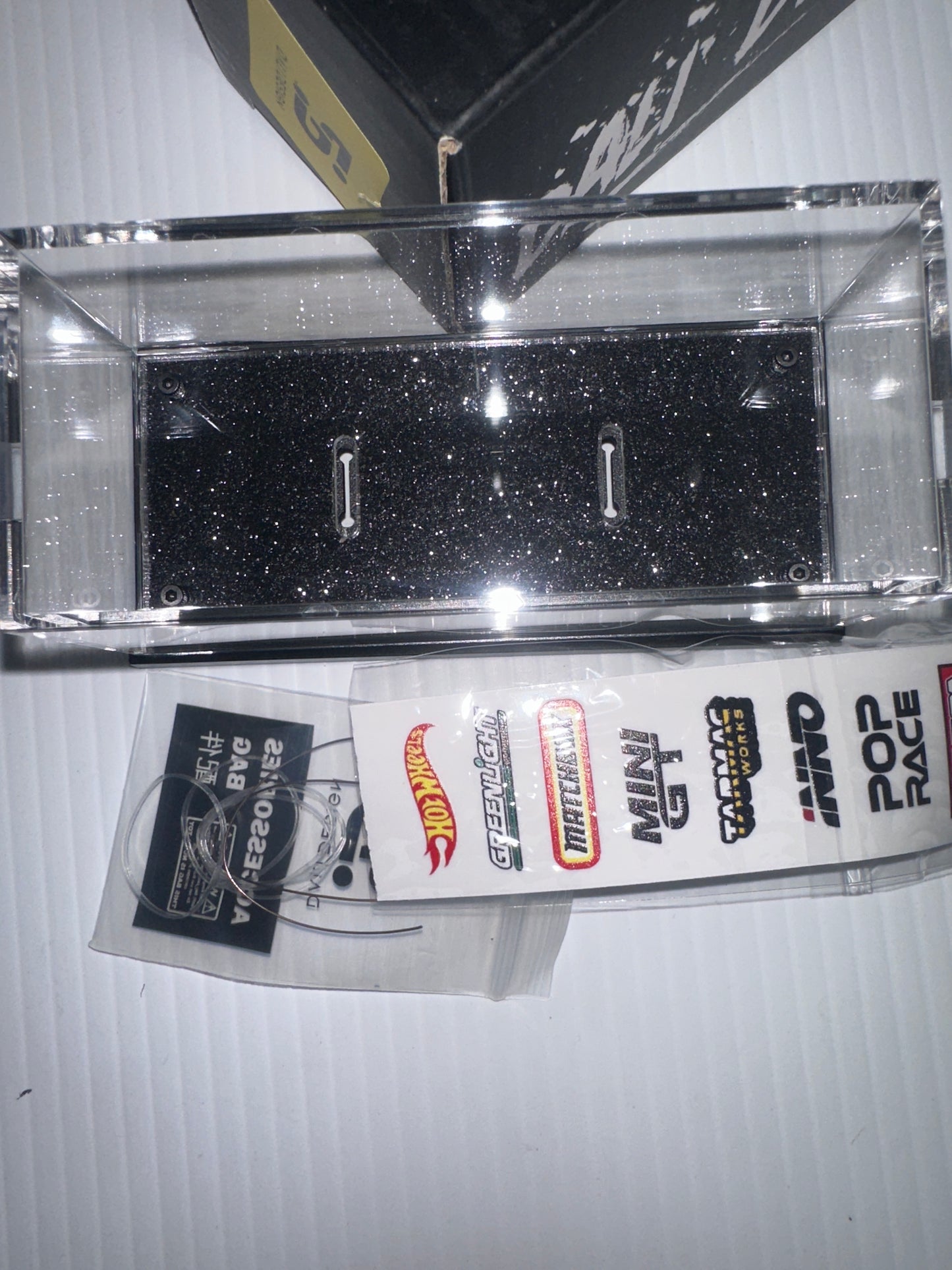 Black sparkle glitter base acrylic case kit