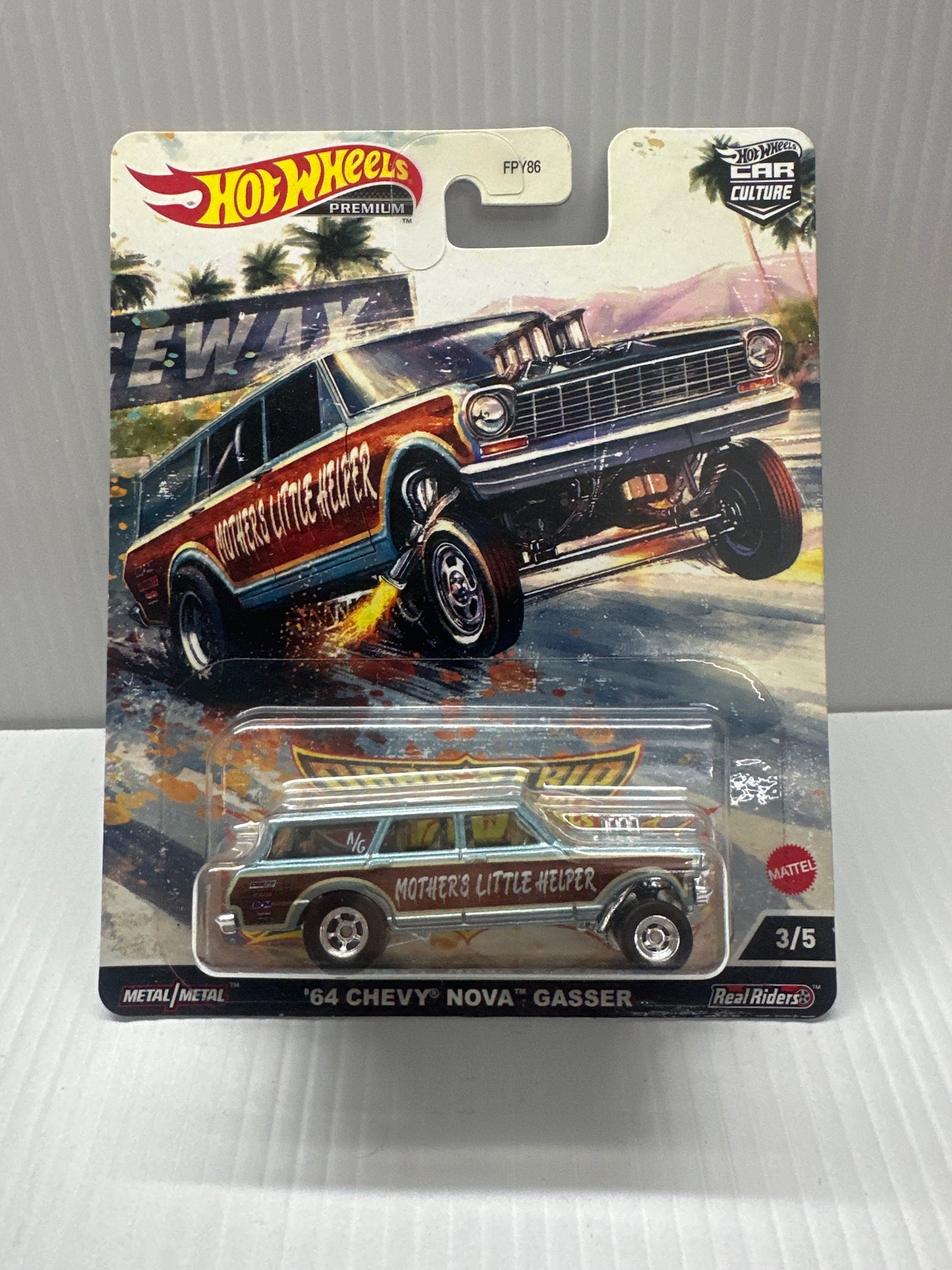 Hot Wheels Premium Car Culture Drag Strip '64 CHEVY NOVA GASSER 1:64