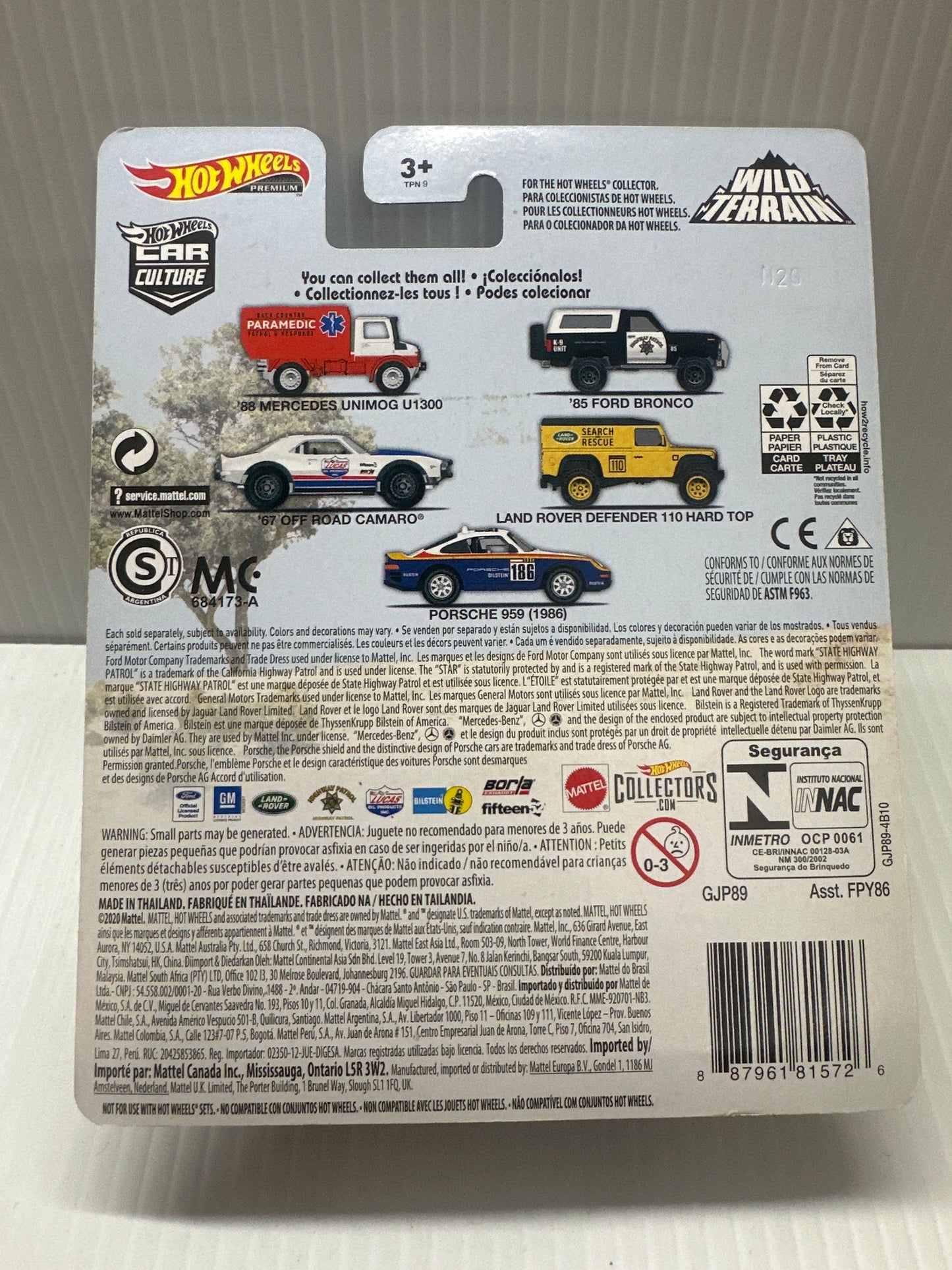 HOT WHEELS CAR CULTURE WILD TERRAIN 1967 OFF ROAD CAMARO 3/5