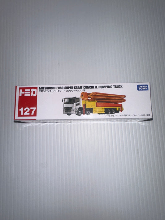 Tomica Takara Tomy Mitsubishi Fuso Super Great Concrete Pumping Truck no127
