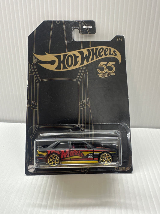 Hot Wheels '92 BMW M3 #2 - 2023 55th Anniversary Black and Yellow