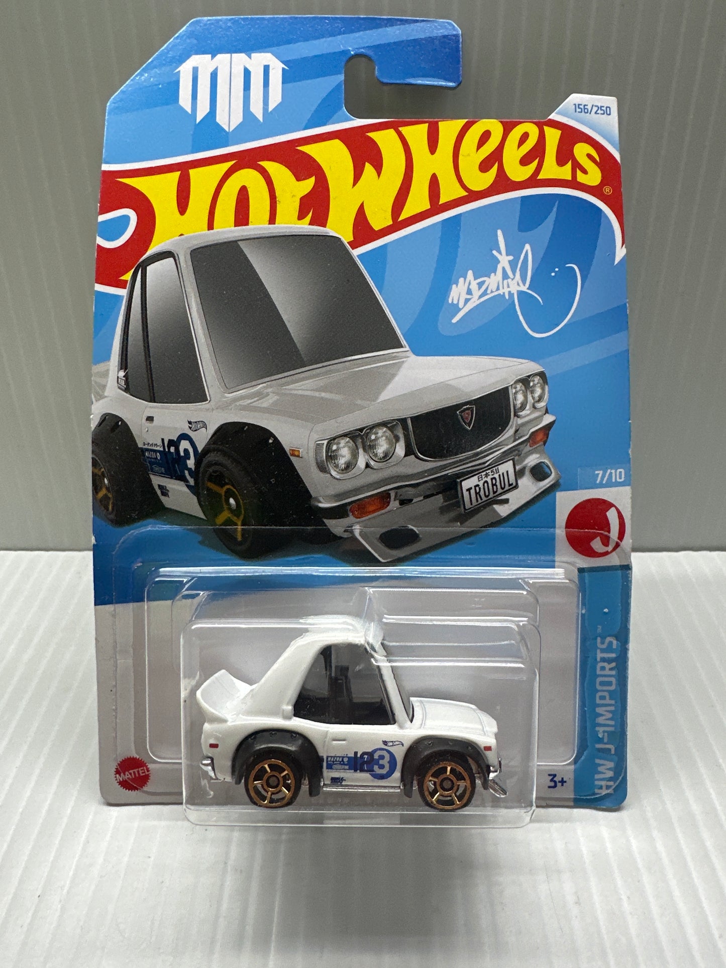 2024 HOT WHEELS DIE CAST HW JAPAN IMPORTS MAD MIKE MAZDA RX-3 CAR 156 WHITE