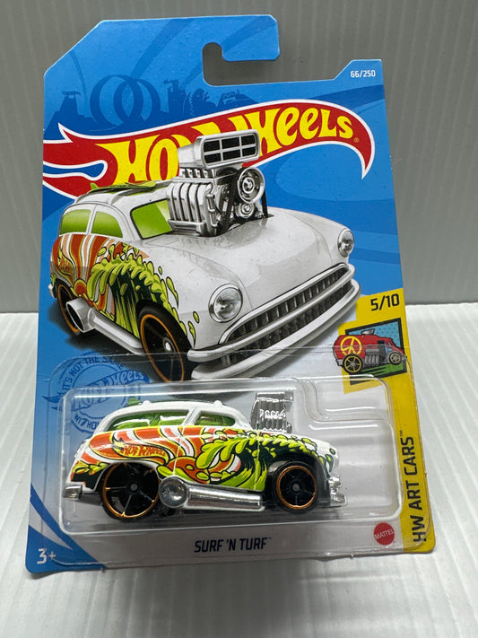 2021 Hot Wheels #66 HW Art Cars Surf N Turf White 66/250 WW INT J Case A25
