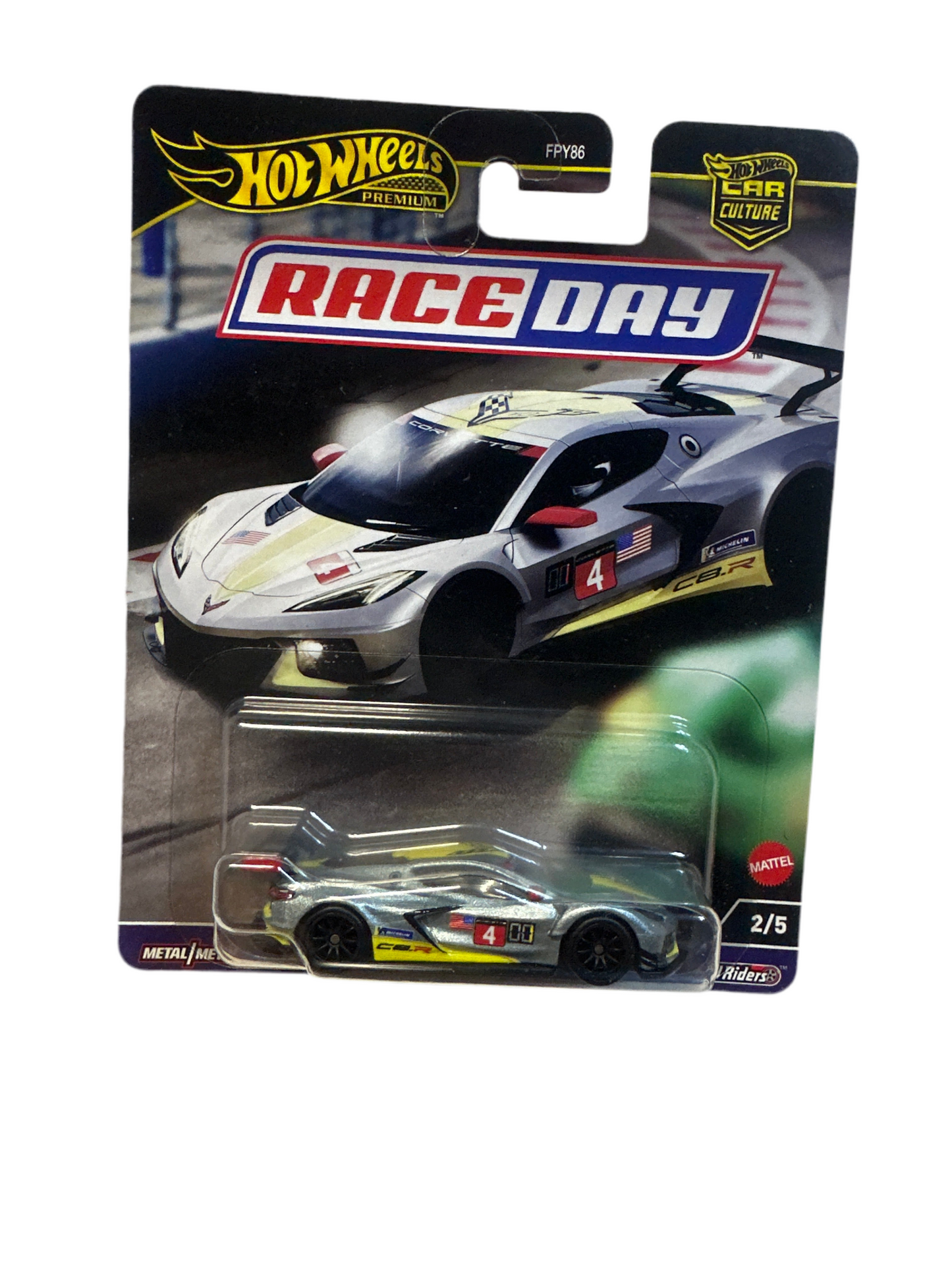 Hot Wheels 2024 Premium Car Culture Race Day Corvette C8.R Silver 2/5
