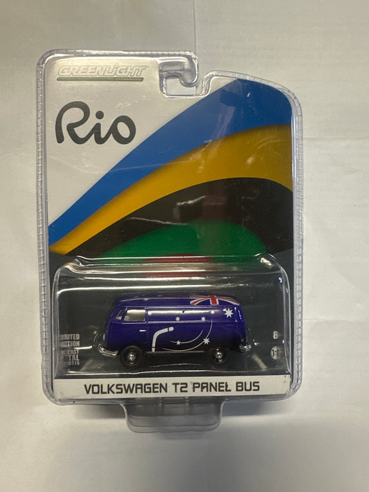 GREENLIGHT *RIO* 2016 OLYMPICS AUSTRALIA VOLKSWAGEN T2 PANEL BUS 1:64 SCALE