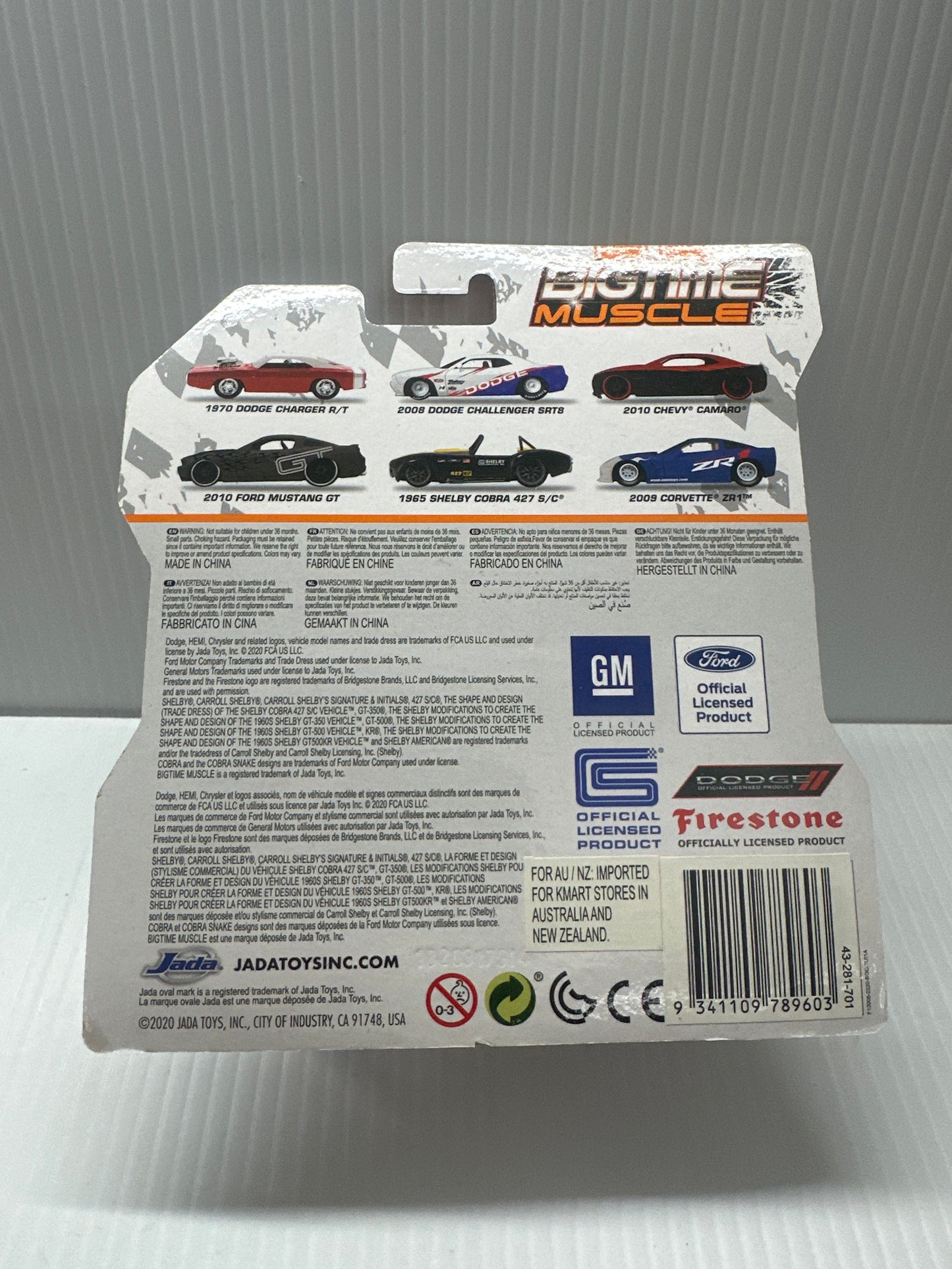 Jada Toys 1965 SHELBY COBRA 427 S/C BIGTIME MUSCLE 1:64 Black