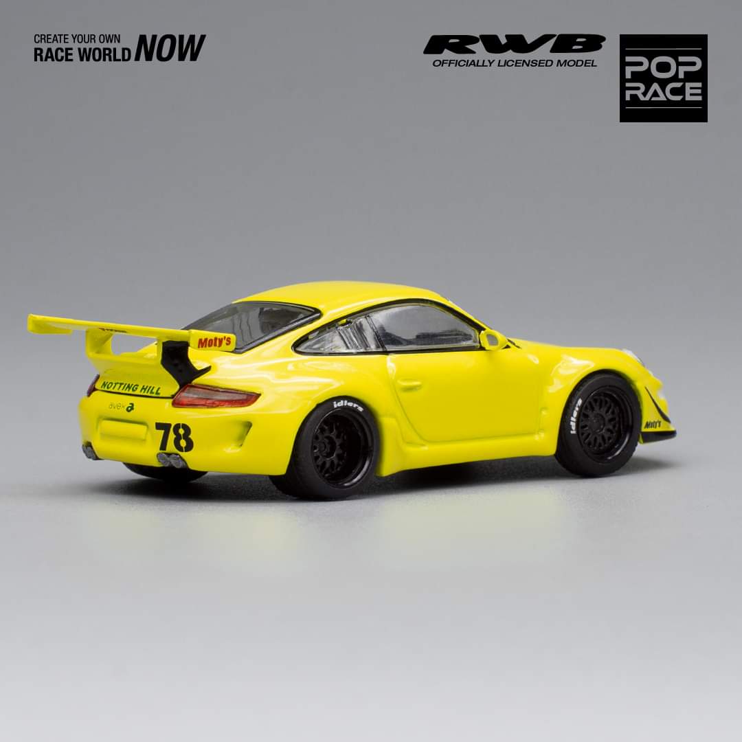 Pop Race 1/64 Porsche Rwb 997 Yellow