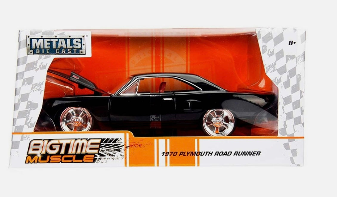JADA 1970 PLYMOUTH ROAD RUNNER 440 1/24 DIECAST MODEL CAR BLACK