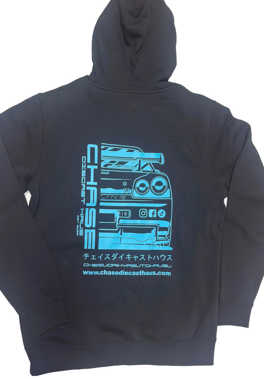 Chase Diecast Haus black /light blue hoodie jumper  szS men size