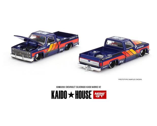 Kaidohouse x Mini GT 1:64 Chevrolet Silverado Dually kaidohouse works v2 Blue