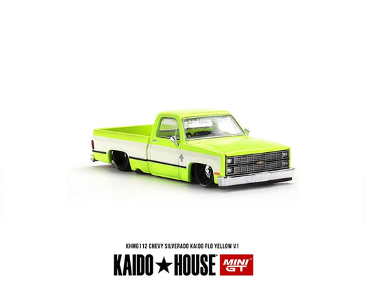 Kaidohouse x Mini GT 1:64 Chevrolet Silverado Dually kaidohouse works v2 Fluro Green