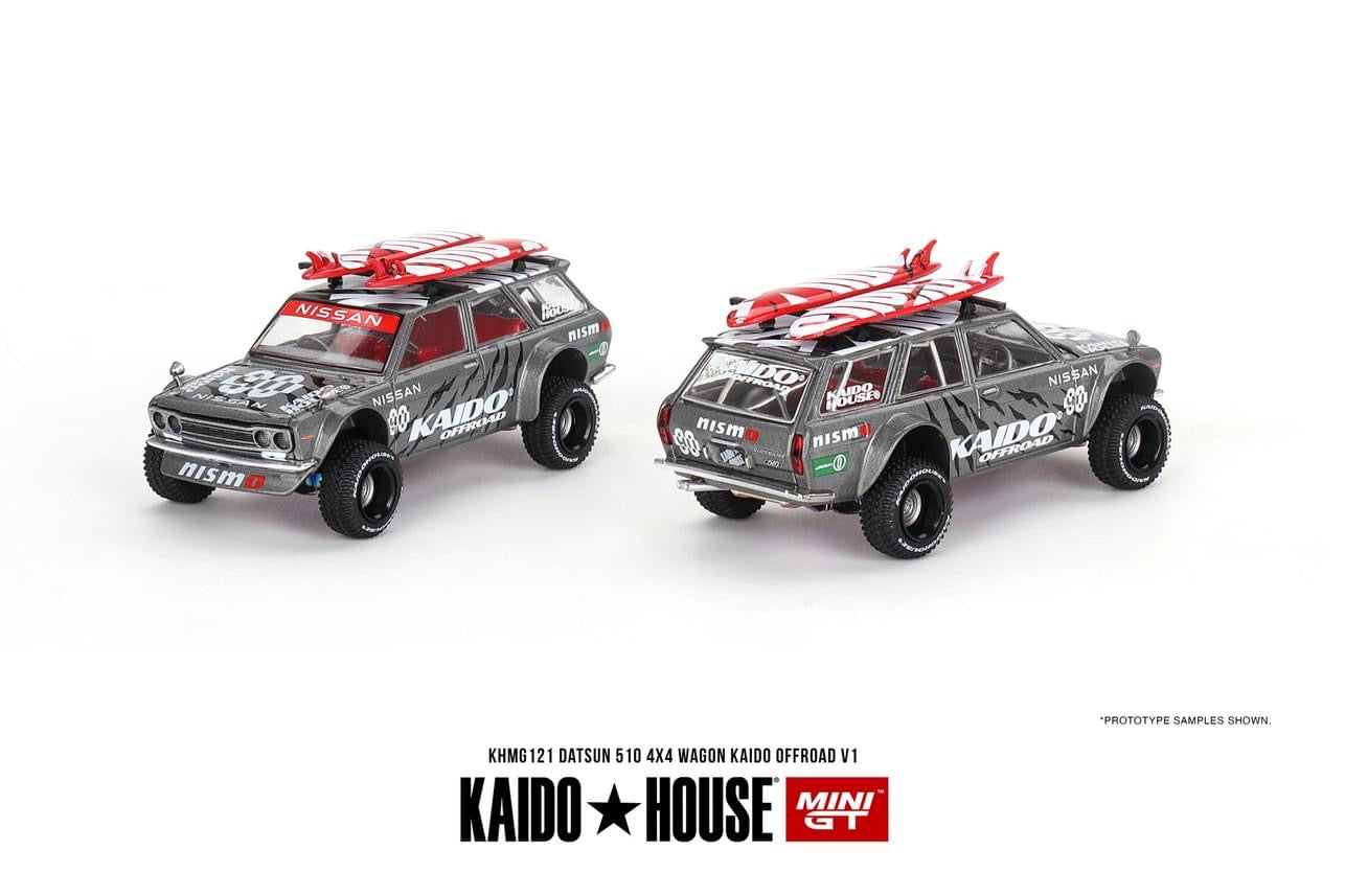 KaidoHouse x Mini GT 1:64 Datsun KAIDO 510 Wagon 4x4 Kaido Offroad V1 Grey