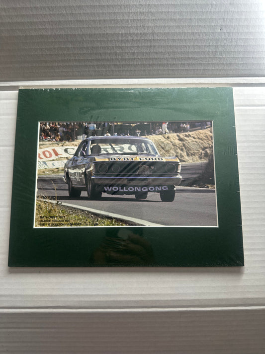 Bathurst 1971 Hardie Ferodo 500 62E - B.Skelton/P.Barnes 25.5cm x 20.5cm ( green frame with wood backing)