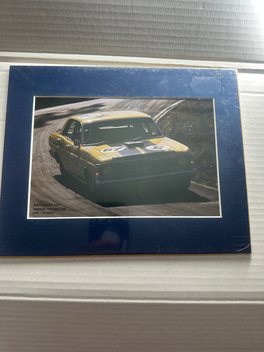 Bathurst 1971 Hardie Ferodo 500 67E- D.West ( blue frame with wood backing)