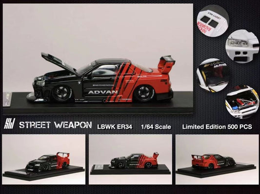 Street Weapon 1/64 Nissan skyline Lbwk Lb-Er34 Advan