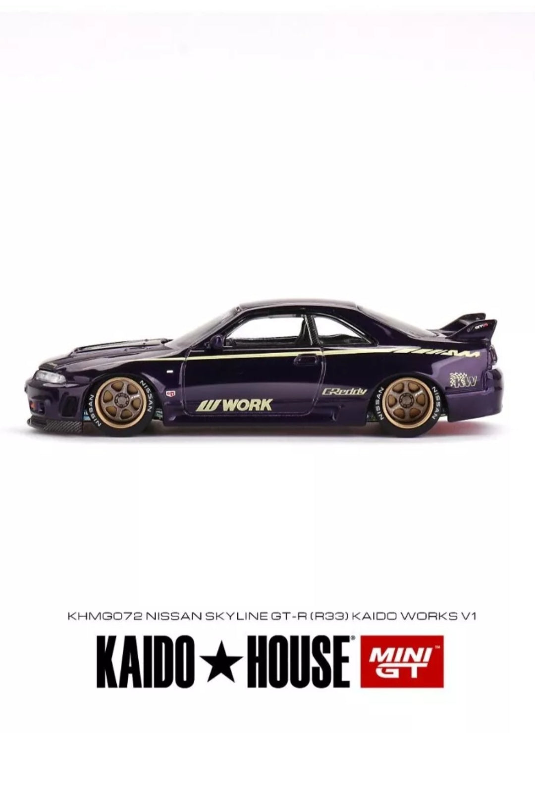 Kaidohouse Mini Gt #072 Nissan Skyline Gtr R33 Kaido Works V1 Purple