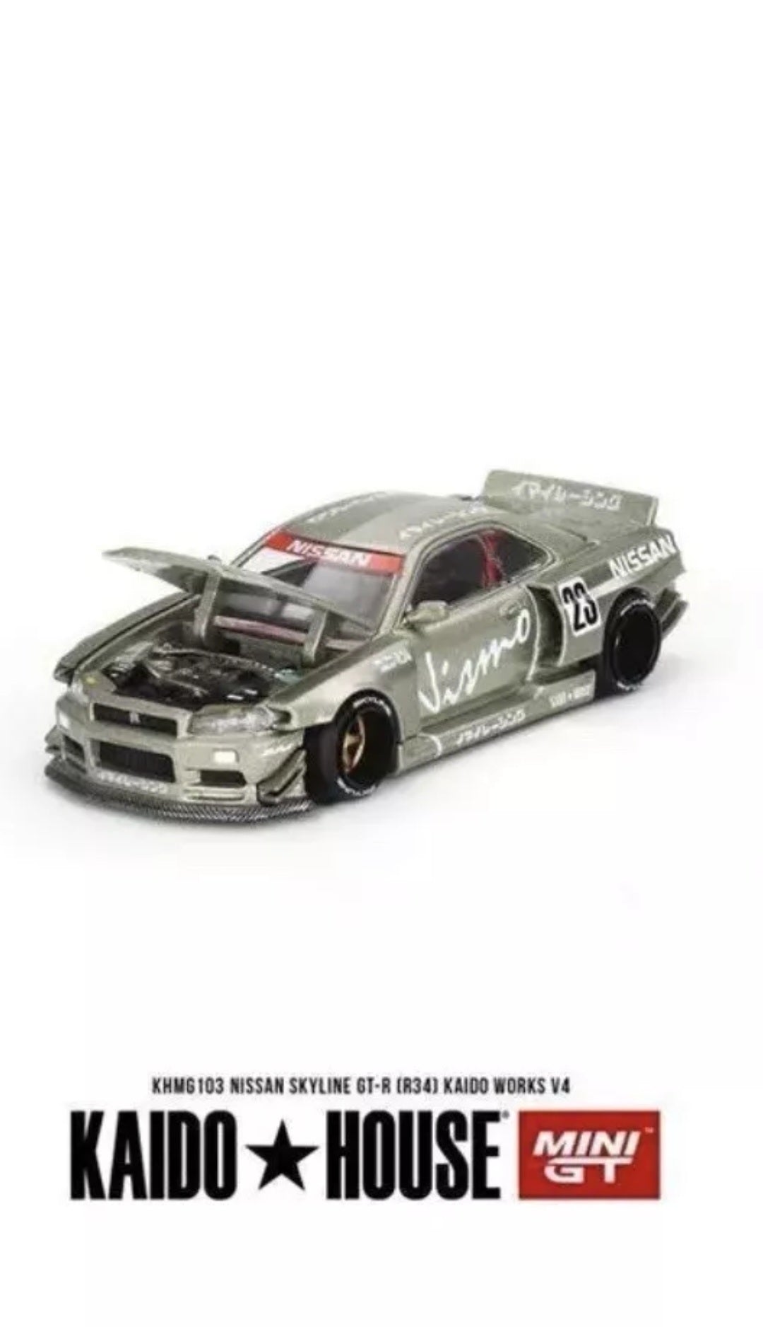 Kaidohouse Mini Gt #103 Nissan Skyline Gtr R34 Kaido Works V4 Green Nismo