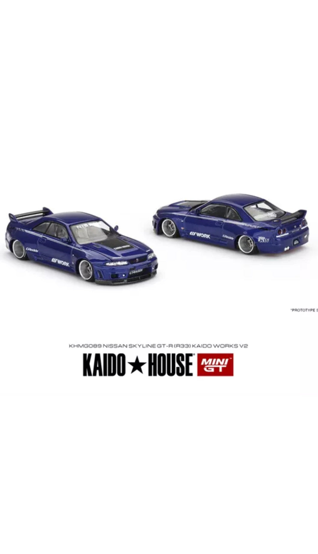 Kaidohouse Mini Gt #089 Nissan Skyline Gtr R33 Kaido Works V2 Blue