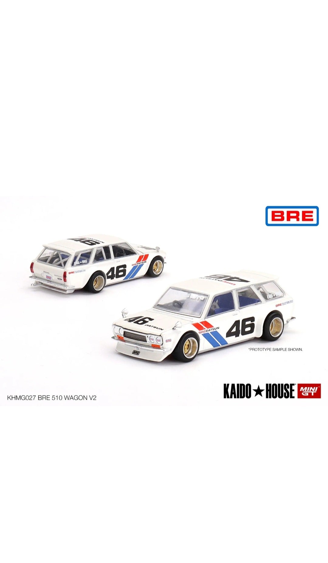 Kaidohouse Mini Gt #027 Datsun 510 Wagon Bre White