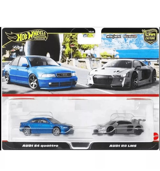 Hot wheels Premium 2 pack Audi S4 Quattro and Audi R8 LMS