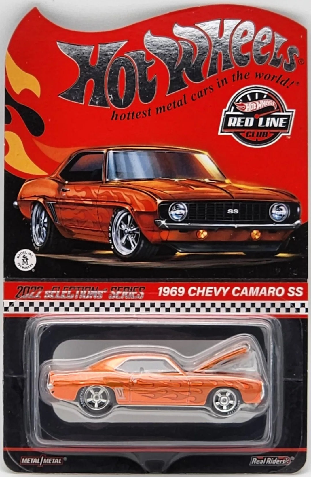Hot Wheels RLC 1969 Chevy Camaro SS 2022 Selections Series Red Line Club Orange