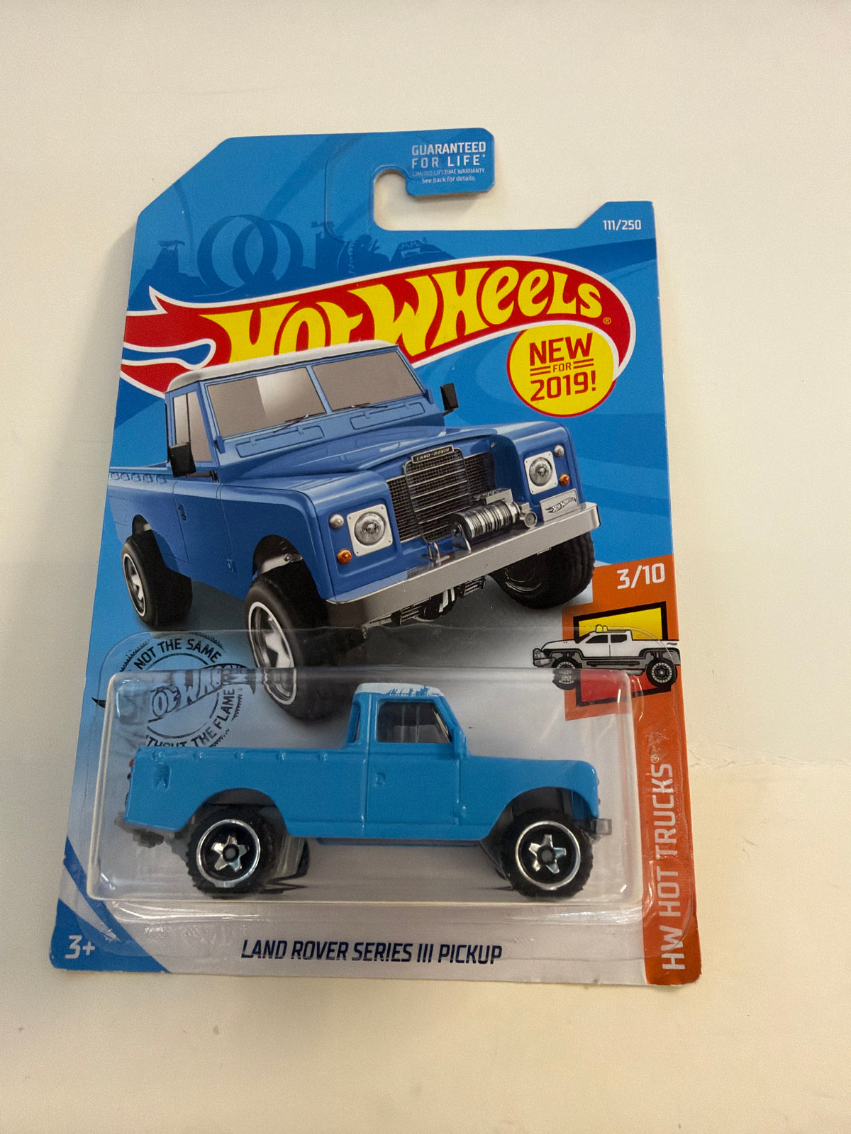 2018 Hot Wheels Hot Trucks Blue Land Rover Series III Pickup Truck #111