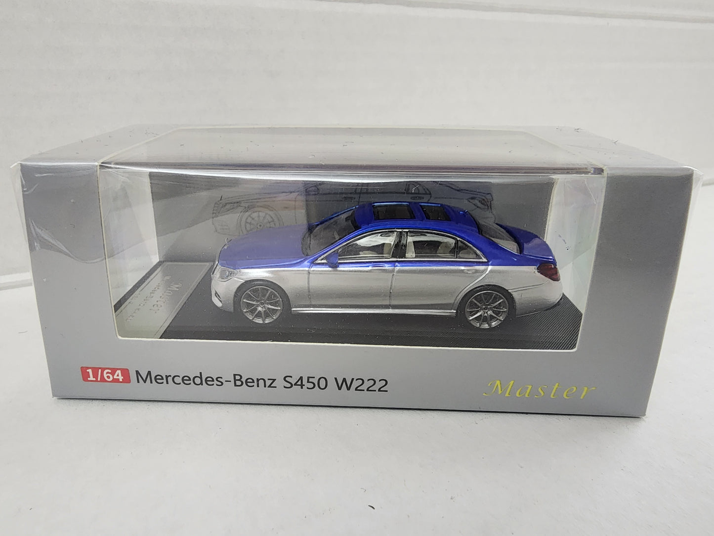 MASTER 1/64 MERCEDES BENZ S-CLASS S450 W222 BLUE & SILVER