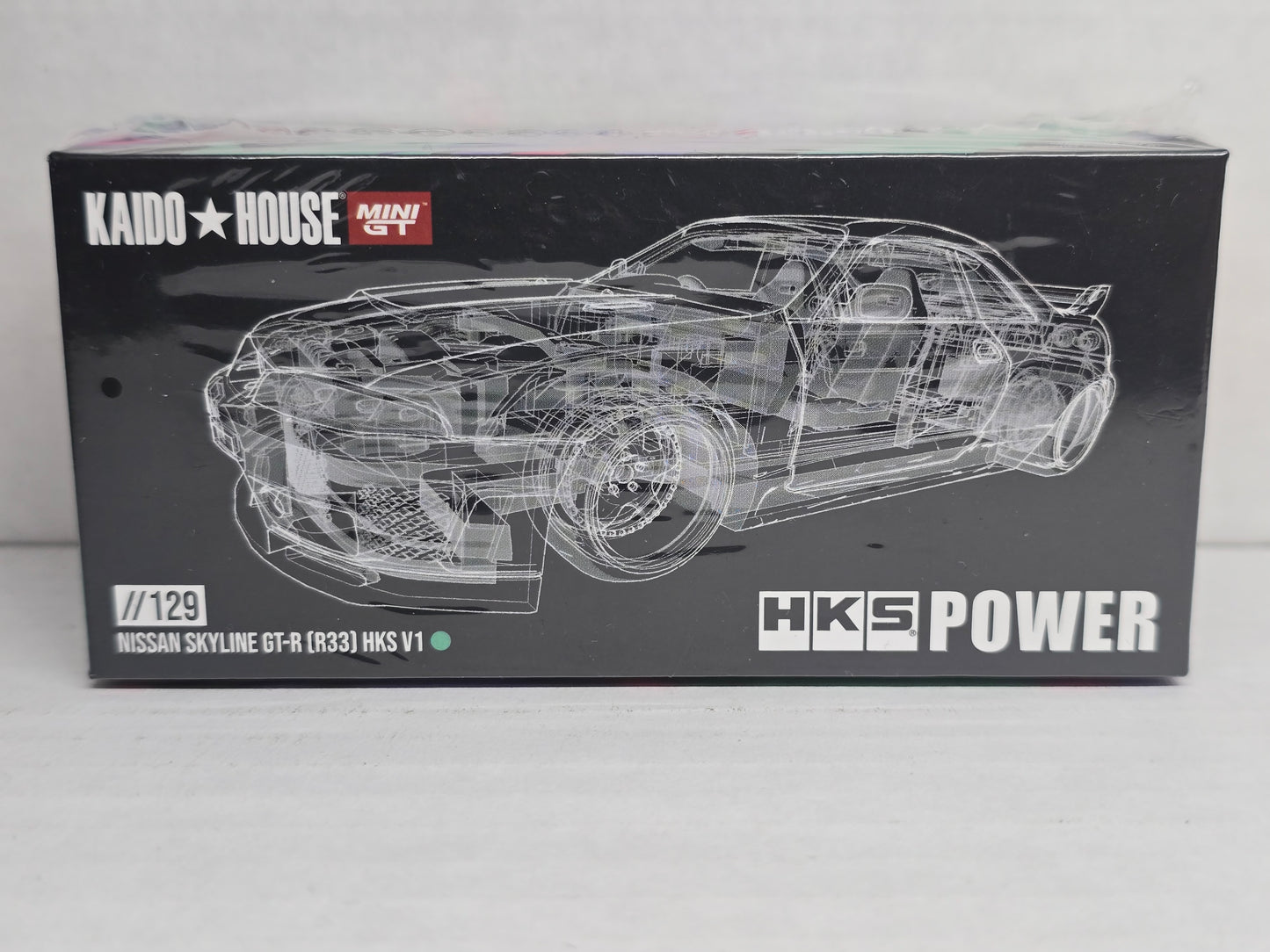 Kaidohouse Mini Gt 
Nissan Skyline GT-R R33 
HKS V1
#129