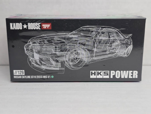 Kaidohouse Mini Gt 
Nissan Skyline GT-R R33 
HKS V1
#129