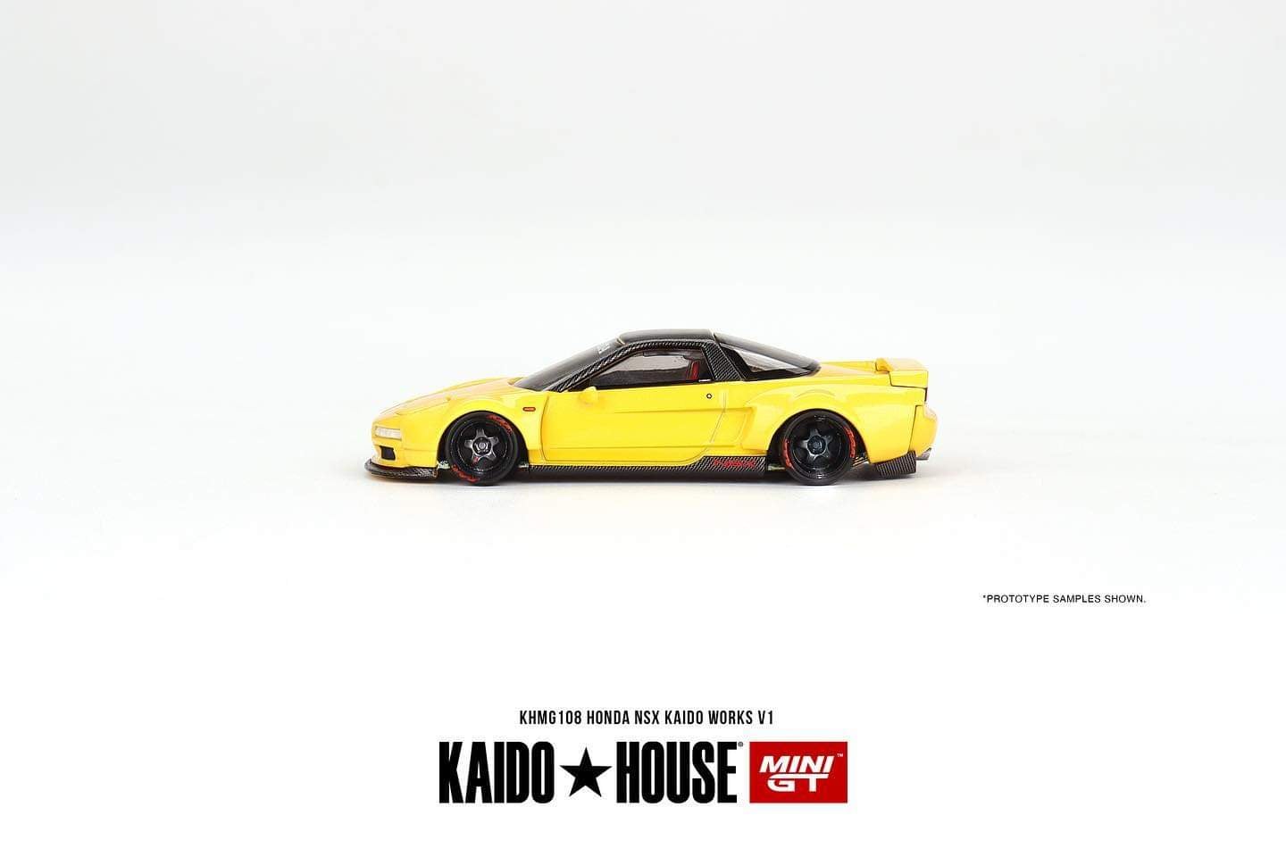 KAIDO HOUSE x MINI GT - HONDA NSX KAIDO WORKS V1 YELLOW #108