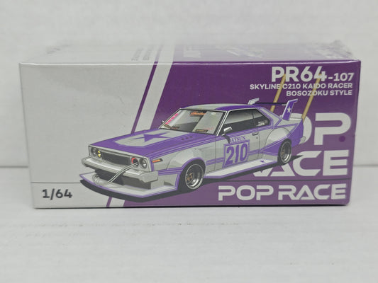 PopRace 
Skyline C210 Kaido Racer
Bosozoku Style 
Silver/purple 
#107