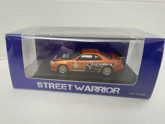 Street Warrior 1/64 Nissan Skyline Gtr r34 Need for speed Underground Orange