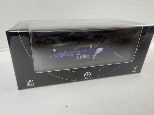 Timemicro 1/64 Lbwk Nissan Skyline 2000 Gtr Kenmeri Black and Blue