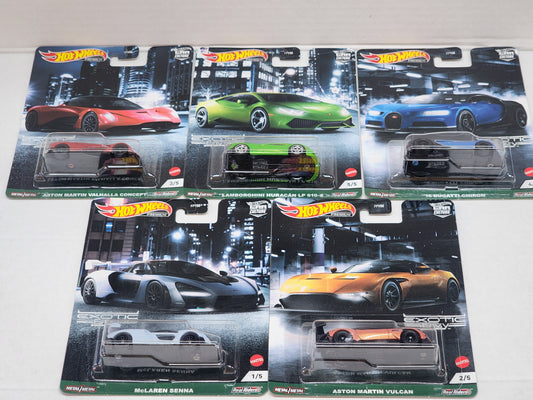 Hot wheels Premium Exotic Envy Wave 1 Complete set of 5