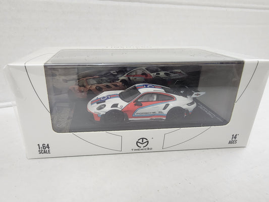 Timemicro 1/64 Porsche 992 Gt3 RS Martini Livery with Figurine