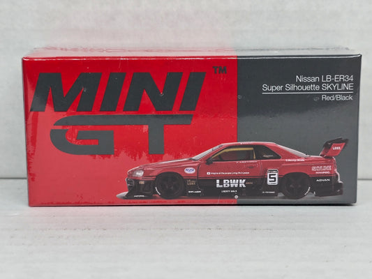 Mini Gt 
Nissan Lb Er34 
Super Silhouette Skyline 
Red/black