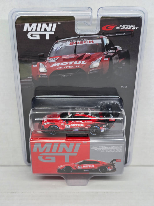 Mini Gt 
Nissan GT-R Nismo Gt 500 
#23
Motul Autech GT-R Nismo 
2021 Super Gt Series 
Blister