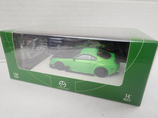 Timemicro 1/64 Toyota Supra A80Z Widebody with Figure Fluorescent Green