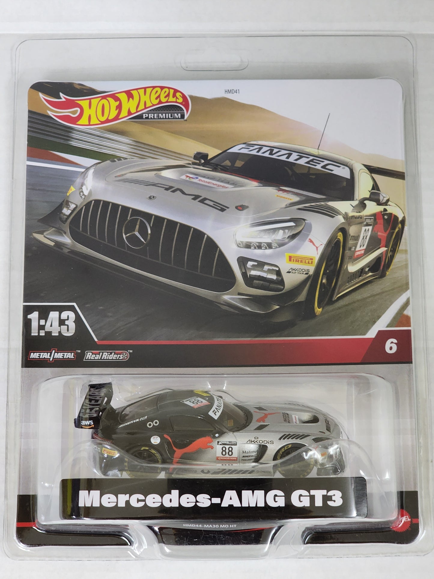 Hot wheels Premium 1/43 No.6 Mercedes Benz AMG Gt3