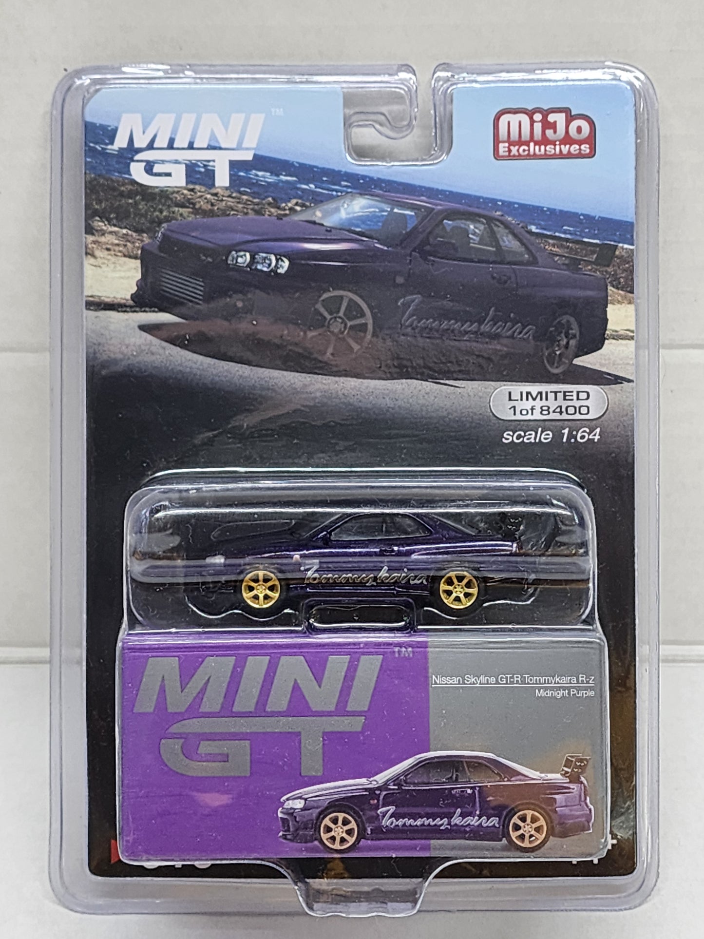 Mini GT Nissan GT-R R34 Tommykaira RZ Midnight Purple