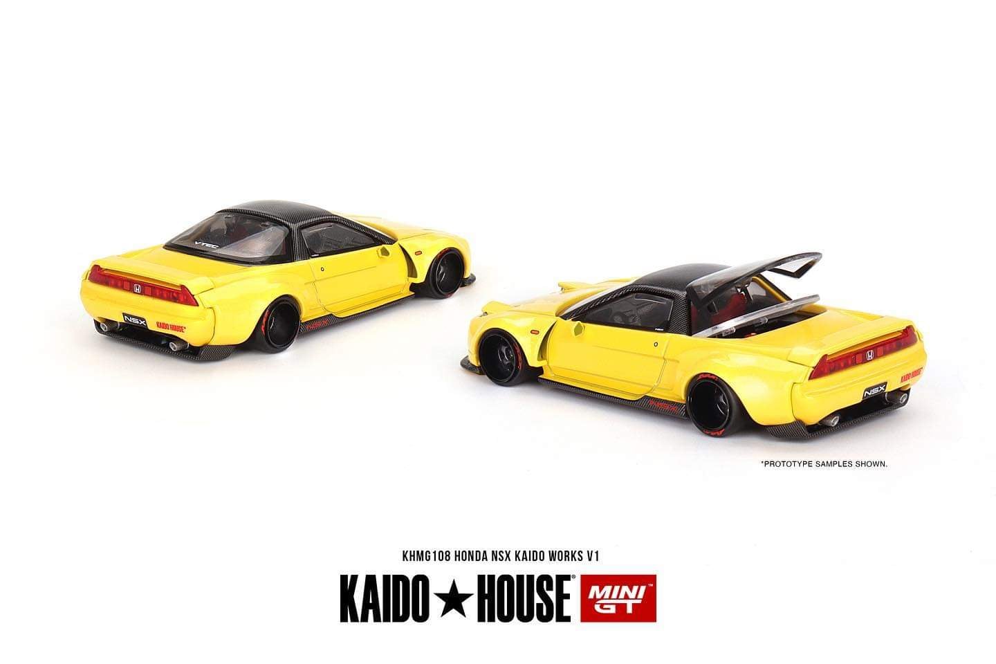 KAIDO HOUSE x MINI GT - HONDA NSX KAIDO WORKS V1 YELLOW #108