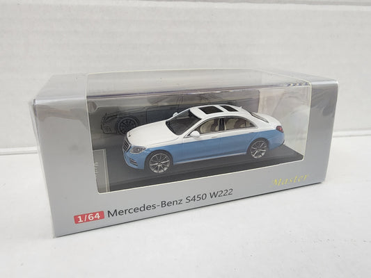 MASTER 1/64 MERCEDES BENZ S-CLASS S450 W222 WHITE  AND BLUE