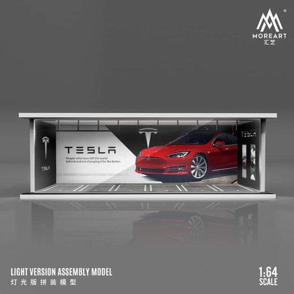 MoreArt 1/64 Tesla Light up Assembly scene Diorama